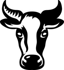 Cow head mascot. Cattle logo. Farm animal illustration.