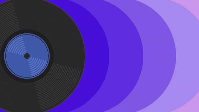 橙色と紫色のレコードトランジション_背景透過済みmov/4Kサイズ