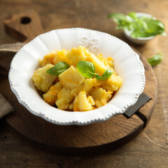 Homemade stewed potato with carrot