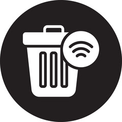 smart trash glyph icon
