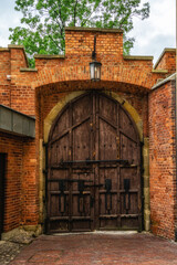 Fototapeta na wymiar A gateway in the Wawel royal castle in Krakow - Poland