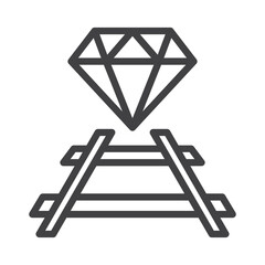 ruby on the rail, computer programing  concept, simple thin line icon