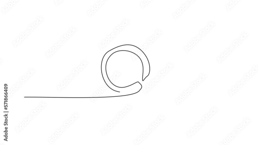 Poster animated self drawing of continuous line draw magnifier zoom. back to school hand drawn minimalism c