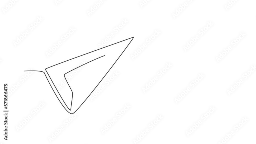 Aufkleber animated self drawing of continuous line draw stainless triangle ruler. measurement tool to measure 