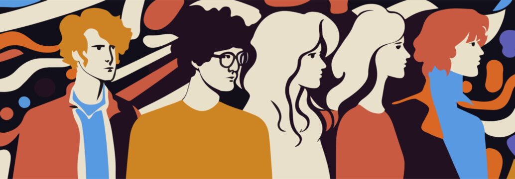 Gruppo di persone di diverse et&agrave;. Gente della societ&agrave; civile. Uomini, donne, giovani, anziani,