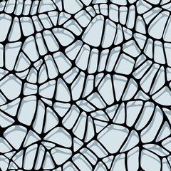 Black cobweb on a gray background with a shadow. Gothic style. Abstract lace pattern.