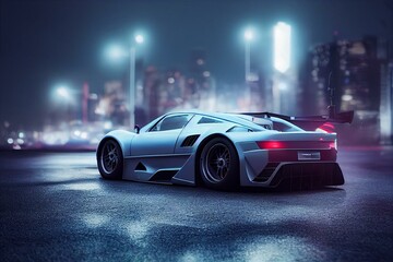 Obraz na płótnie Canvas car in the night, automotive, supercar. Generative AI