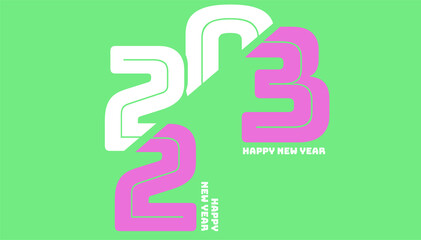 idea and concept think Creativity modern  2023 Happy New Year posters set. Design templates with  logo 2023 for celebration and season decoration. minimalistic trendy backgrounds fo