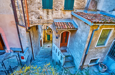 The medieval descent under the house, Castello, Valsolda, Italy
