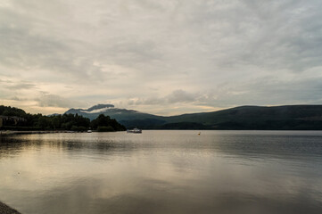 Sunset over Loch Lomond, Scottish Highlands, UK