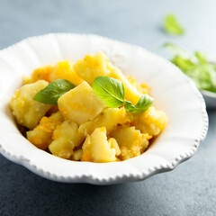 Homemade stewed potato with carrot