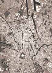 map of the city of Ghent, Belgium