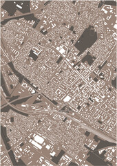 Obraz premium map of the city of Siauliai, Lithuania