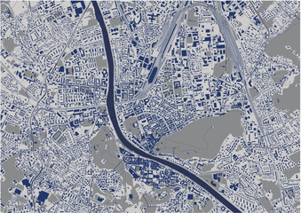 map of the city of Salzburg, Austria