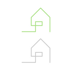 Green Eco House Sign, Symbol, Logo isolated on White