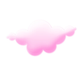 Gradient Pink 3d clouds set isolated on a transparent background. Royalty high-quality free stock PNG image of Cartoon cloud shapes for games, animation, web. Cute cloud background 3d illustration