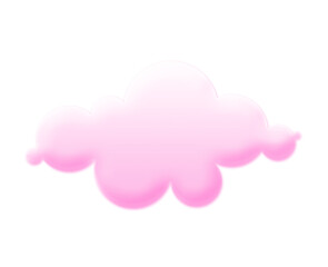 Gradient Pink 3d clouds set isolated on a transparent background. Royalty high-quality free stock PNG image of Cartoon cloud shapes for games, animation, web. Cute cloud background 3d illustration