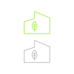 ECO GREEN HOUSE SIGN SYMBOL LOGO ISOLATED ON WHITE