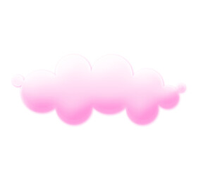 Gradient Pink 3d clouds set isolated on a transparent background. Royalty high-quality free stock PNG image of Cartoon cloud shapes for games, animation, web. Cute cloud background 3d illustration