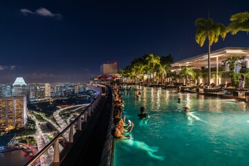 Singapore city night scene