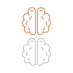 Brain Hemispheres Logo, Sign, Symbol isolated on White