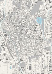 map of the city of Nyiregyhaza, Hungary