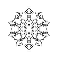 Black Geometric Mandala Art, Sign, Symbol, Logo