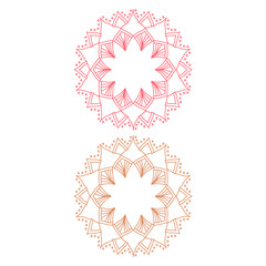 Colorful Vector Mandalas Set isolated on White