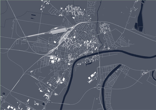 map of the city of Szolnok, Hungary