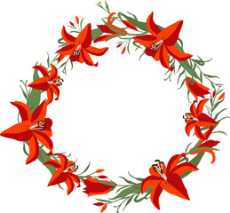 Lily border flower floral clipart