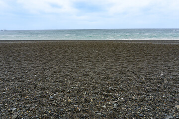 砂礫の海岸の風景素材