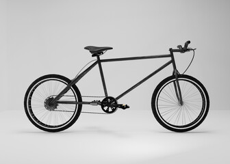 Fototapeta na wymiar 3d rendering of a bicycle isolated on gray background in studio environment