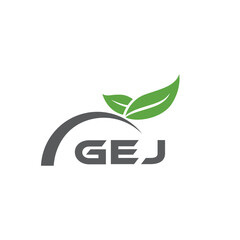 GEJ letter nature logo design on white background. GEJ creative initials letter leaf logo concept. GEJ letter design.