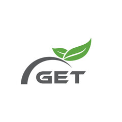 GET letter nature logo design on white background. GET creative initials letter leaf logo concept. GET letter design.