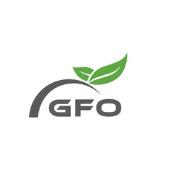 GFO letter nature logo design on white background. GFO creative initials letter leaf logo concept. GFO letter design.