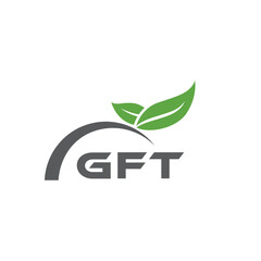 GFT letter nature logo design on white background. GFT creative initials letter leaf logo concept. GFT letter design.