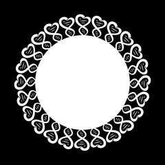 Dna heart round ornament. Love concept. Wedding round mandala.