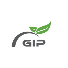 GIP letter nature logo design on white background. GIP creative initials letter leaf logo concept. GIP letter design.