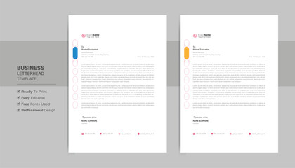 Creative letterhead format template, business style letterhead design template. Company letterhead template designs. Letterhead, flyer template.	