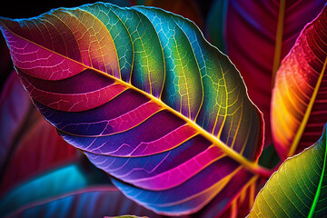 Colorful tropical leaves, Generative AI