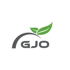 GJO letter nature logo design on white background. GJO creative initials letter leaf logo concept. GJO letter design.