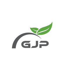 GJP letter nature logo design on white background. GJP creative initials letter leaf logo concept. GJP letter design.