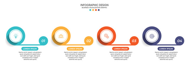 Steps business data visualization timeline process infographic template design with icons