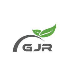 GJR letter nature logo design on white background. GJR creative initials letter leaf logo concept. GJR letter design.
