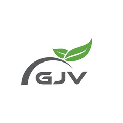 GJV letter nature logo design on white background. GJV creative initials letter leaf logo concept. GJV letter design.