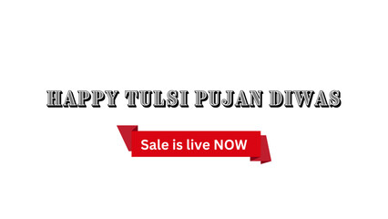 Happy Tulsi Pujan Diwas Wish with Sale is live now banner