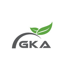 GKA letter nature logo design on white background. GKA creative initials letter leaf logo concept. GKA letter design.