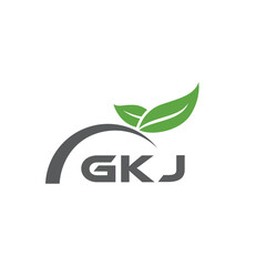 GKJ letter nature logo design on white background. GKJ creative initials letter leaf logo concept. GKJ letter design.