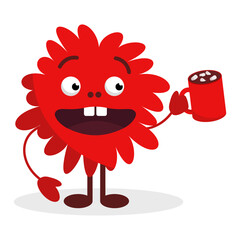 Simple vector illustration monster with open mouth