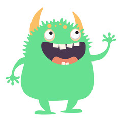 Simple vector illustration monster with open mouth